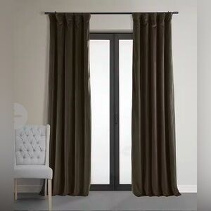 NIB 50x120 Brown Velvet Curtain Panel